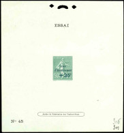 France épreuves Timbres D'usage Courant N°247 Epreuve D'atelier N°45  +25 Sur 50c Semeuse Vert     - 1903-60 Sower - Ligned