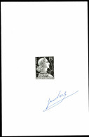 France épreuves Timbres D'usage Courant N°1011 15f Marianne De Muller épreuve D'artiste En Noir Signée    - 1955-1961 Marianne De Muller