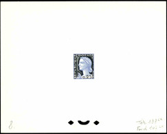 France épreuves Timbres D'usage Courant N°1263 .0,25 Marianne De Decaris épreuve En Bleu Et Noir    - 1960 Marianne Van Decaris