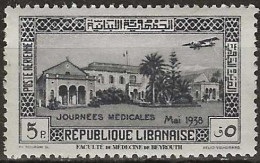 LEBANON 1938 Air. Medical Congress - Medical College, Beirut -  5p. - Violet MH - Liban