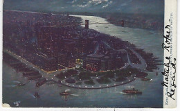 NEW YORK - Bird's Eye View Of The Southern Portion Of The City ( CP Vers France Saumur - Timbre Et Obliteration 1908 ) - Tarjetas Panorámicas