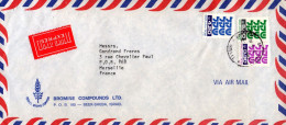 ISRAEL AFFRANCHISSEMENT COMPOSE SUR LETTRE A EN TETE AVION EXPRES POUR LA FRANCE 1981 - Storia Postale