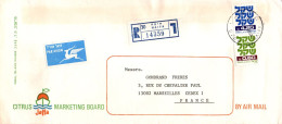 ISRAEL AFFRANCHISSEMENT COMPOSE SUR LETTRE A EN TETE AVION RECOMMANDEE POUR LA FRANCE 1981 - Storia Postale