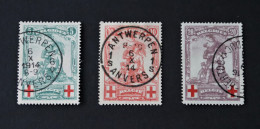 N° 126 / 128   OBLITERES  -  BELLE QUALITE   -  CONCOURS ! ( COB : 85,00 € ) - 1914-1915 Red Cross