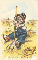 Germaine BOURET * Cpa Illustrateur * Les Récolte Est Bonne ... ! * Agriculture Enfant Foin - Bouret, Germaine