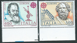 Italia, Italy, Italie, Italien 1983; EUROPA : Opere Del Genio Umano. Galileo Galilei E Archimede, Serie Completa, Bordo. - 1983