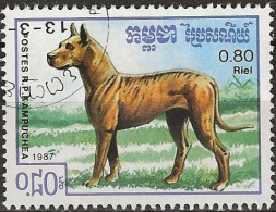 KAMPUCHEA 1987 Dogs - 80c. - Great Dane FU - Kampuchea