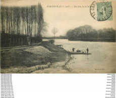 78 PORCHEVILLE. Un Coin Sur La Seine Avec Pêcheurs 1924 - Porcheville