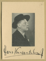 Hans Knappertsbusch (1888-1965) - German Conductor - Signed Photo - Stockholm 40s - COA - Singers & Musicians