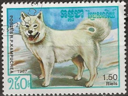 KAMPUCHEA 1987 Dogs - 1r.50 - Samoyed FU - Kampuchea
