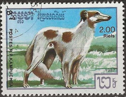 KAMPUCHEA 1987 Dogs - 2r. - Borzoi FU - Kampuchea