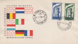 Enveloppe  FDC  1er  Jour   LUXEMBOURG    Paire   EUROPA    1956 - 1956