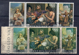 BIG - SAN MARINO 1967 , GUERCINO Serie Usata N. 739/741 : Due Nuance - Used Stamps