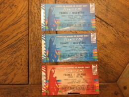 Vends Billets De La Coupe Du Monde En France En 2007 - Rugby