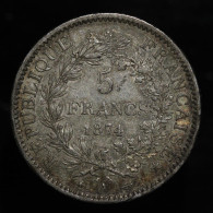 France, Hercule, 5 Francs, 1874, A - Paris, Argent (Silver), SUP (AU), KM#820.1, G.744 & F.334 - 5 Francs