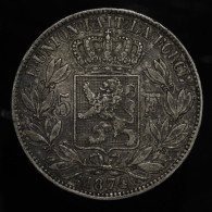 Belgique / Belgium, Leopold II, 5 Francs, 1874, Argent (Silver), TTB (EF), KM#24 - 5 Francs
