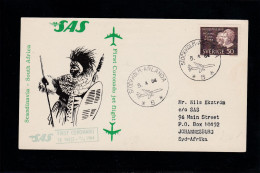 SAS-Erstflug Stockholm - Johannesburg, 5.4.64 - Storia Postale