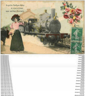 54 CONFLANS JARNY. Carte Montage Avec Locomotive à Vapeur En Gare 1909 - Jarny