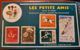 CHINE LOT 5 TIMBRES OBILTERES  CHARNIERE 1958 (3) + 1959+1965  Dans Une "pochette" Fromagerie Les Petis Amis De 1969 (!) - Sonstige & Ohne Zuordnung