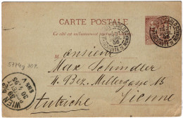 1895 Wien BESTELLT 59 6/2 (=Mittelgasse) Auf Karte P6 Monaco Montecarlo - Covers & Documents