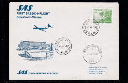 SAS-Erstflug DC 9 Stockholm - Wien, 1.4.78 - Covers & Documents