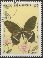 KAMPUCHEA 1986 Butterflies - 2r. - Common Mormon FU - Kampuchea