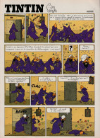 Double-page De Tintin "Tintin Et Les Cigares Du Pharaon" Datant De 1976 Avec Bandeau Titre Inédit Dans La BD Actuelle. - Tintin
