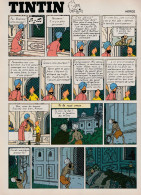 Double-page De Tintin "Tintin Et Les Cigares Du Pharaon" Datant De 1976 Avec Bandeau Titre Inédit Dans La BD Actuelle. - Tintin