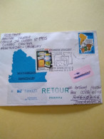 Uruguay To Denmark.reg.cover.return.pmks Ringkobing.copenhague.& Labels .1987.milk& Derivates.stamp.pict Pmk.meat Stamp. - Lettres & Documents