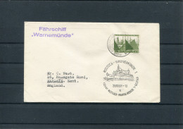 1968 Denmark Germany Rostock - Warnemunde Fahrschiff "WARNEMUNDE" Ship Cover. Slania - Lettres & Documents