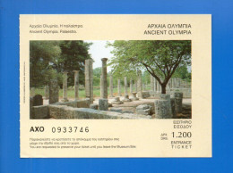 TICKET D'ENTRÉE . GRÈCE . OLYMPIE . " ANCIENT OLYMPIA . PALAESTRA " . PALESTRE - Réf. N°37914 - - Tickets D'entrée