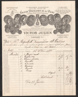1889 FACTURE ILLUSTREE GRANDE DISTILLERIE DE LA PALME LAVAUR TARN / VICTOR JULIEN  D3107 - 1800 – 1899