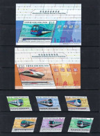 Hong Kong, China 2023 Develop Of Railway Services,Train,Odd Shaped,Unusual, Set 6 Stamps+2 MS Sheet MNH (**) - Ungebraucht