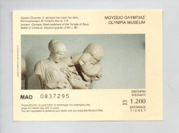 TICKET D'ENTRÉE . GRÈCE . OLYMPIE . " OLYMPIA MUSEUM " . MUSÉE ARCHÉOLOGIQUE - Réf. N°37919 - - Tickets D'entrée