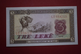 Banknotes Albania 3 Lekë  1976 Very Fine P# 34 - Albanie