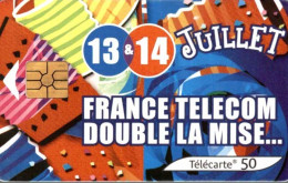 France - 2002 - Télécarte 50 Unités -  France Télécom Double La Mise 13 Et 14 Juillet - 2002