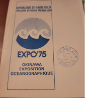 HAUTE VOLTA ENVELOPPE 1ER JOUR 26/09/1975 EXPO 75 OCEANOGRAPHIQUE OKINAWA BLOC  ETAT NEUF - Upper Volta (1958-1984)