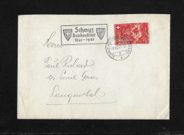 1941 BRIEF SCHWYZ BUNDESFEIER ► Brief Mit Stempel SCHWYZ Bundesfeier Nach Langenthal - Brieven En Documenten