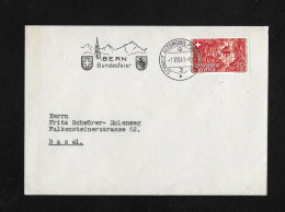 1941 BRIEF BERN BUNDESFEIER ► Brief Mit Stempel BERN Bundesfeier Nach Basel - Brieven En Documenten