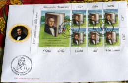 VATICAN 2023, 150 ANNI MORTE ALESSANDRO MANZONI, MINISHEET FDC - Nuovi