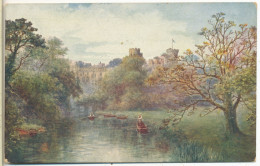 Warwick Castle From The Bridge, W. W. Quatremain Watercolour Postcard - Warwick