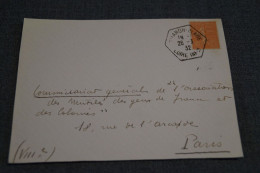 Superbe Ancien Envoi 1932 , Tharon Plage,très Belle Oblitération, Pour Collection - Cartas & Documentos