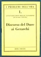 °°° Militari - N. 3188 I Problemi Dell'ora - 16 Pag. Discorso Del Duce Ai Gerarchi °°° - Guerra 1939-45