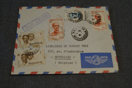 Superbe Ancien Envoi De 1951 ,Madagascar - Belgique ,7 Superbes Timbres, Pour Collection - Storia Postale