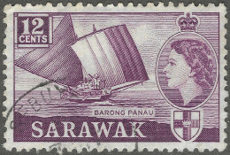 Sarawak. 1955-59 QEII. 12c Used. Mult Script CA W/M SG 194 - Sarawak (...-1963)