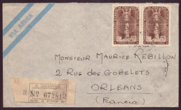 ARGENTINE 1950 ENVELOPPE RECOMMANDE DE BUENOS AIRES POUR ORLEANS - Storia Postale