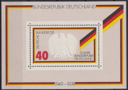 1974 Deutschland>BRD, ** Mi:DE BL10, Sn:DE 1145, Yt:DE BF9, 25 Jahre Bundesrepublik Deutschland - 1959-1980