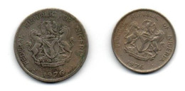 NIGERIA - 5 Kobo KM# 9.1 - 1976 + 10 Kobo KM# 10.1 - 1976 - 2 Coins - Nigeria