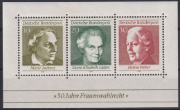 1969 Deutschland>BRD, ** Mi:DE BL5, Sn:DE 1007, Yt:DE BF4, 50 Jahre Frauenwahlrecht, Frau: Juchacz, Lüders, Weber - 1959-1980