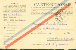 Guerre 14 Carte Réponse à Expédier Par Les Soldats Sous Ls Drapeaux Traits Bleu Blanc Rouge CAD Gare De Melun 22 1 15 FM - Guerre De 1914-18